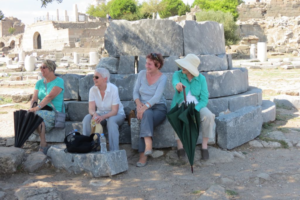 Resting in the shade of a pine tree, Pergamon, Western Turkey