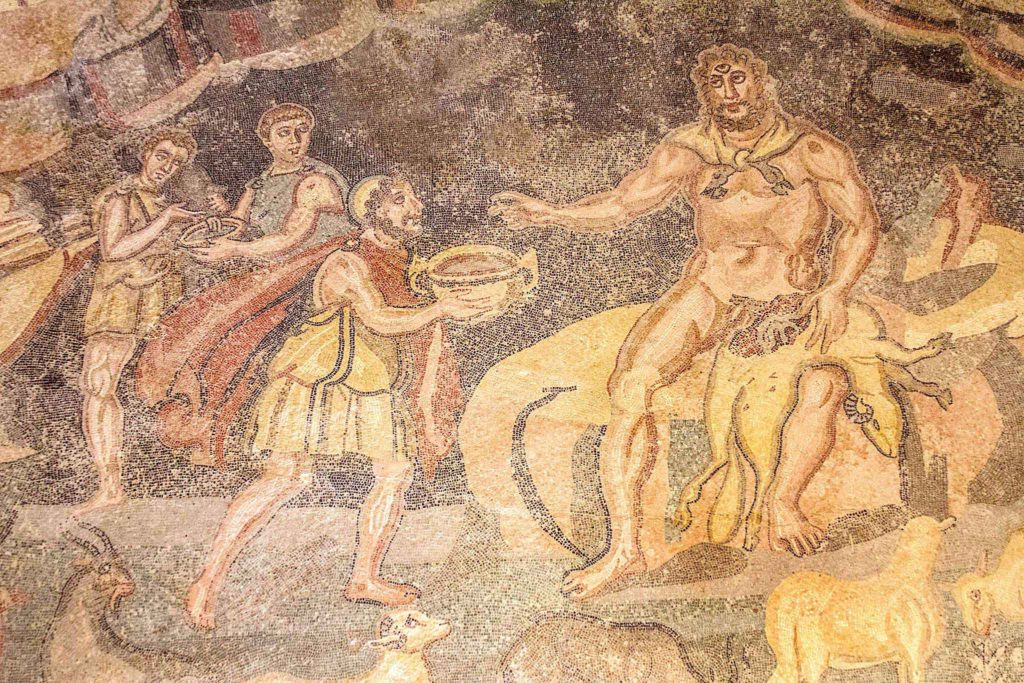 Ulysses and Polyphemus in the mosaics of the Villa del Casale