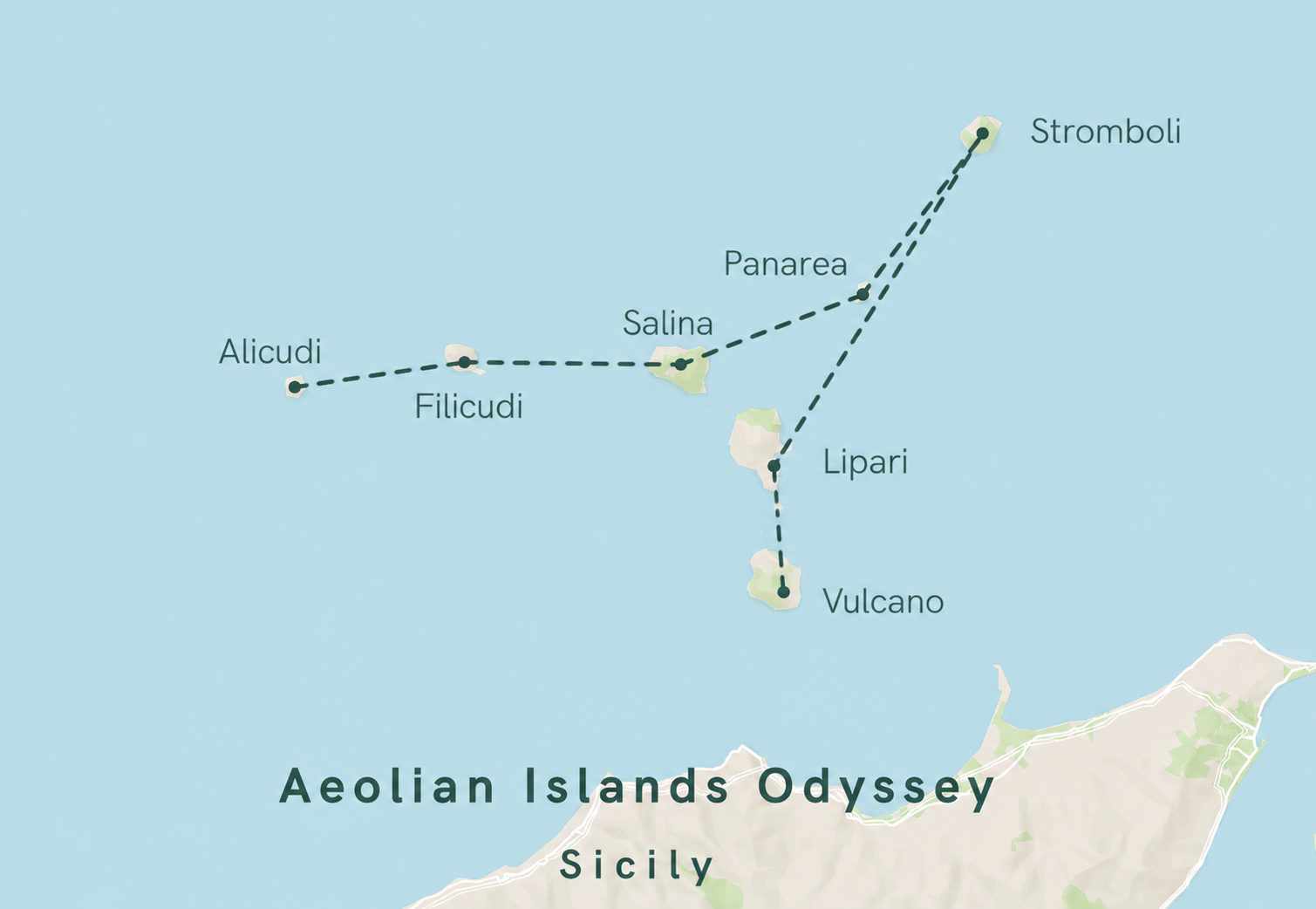 Map of Aeolian Islands Odyssey