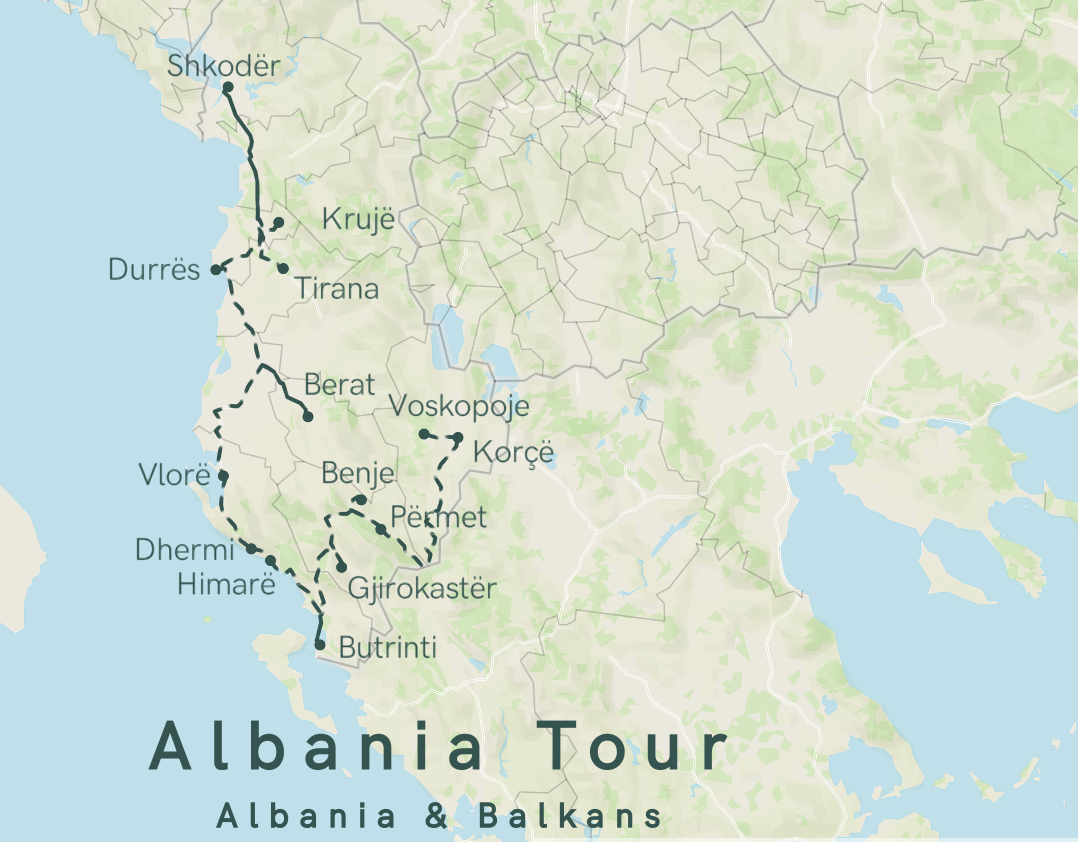 Map of Albania Tour