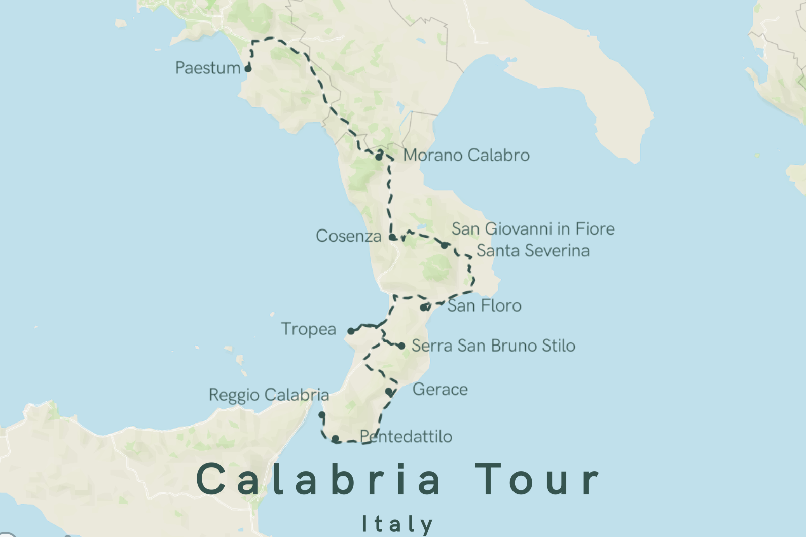 Map of Calabria Tour