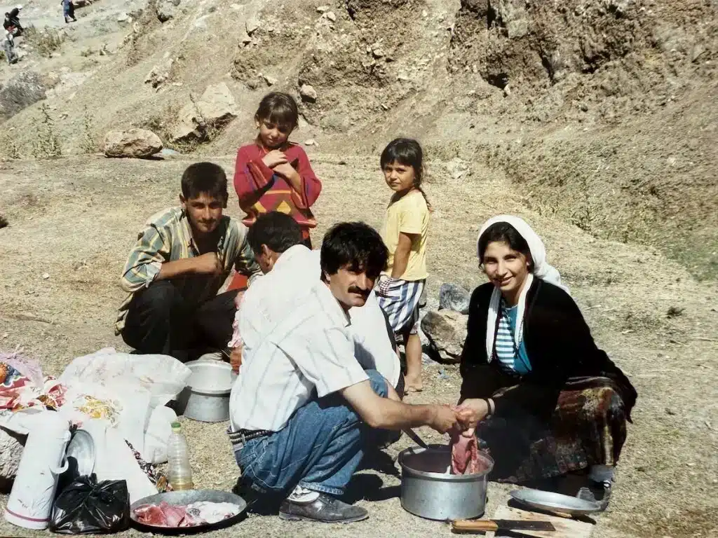 Kurdish Family Preparing Lunch near Iğdır