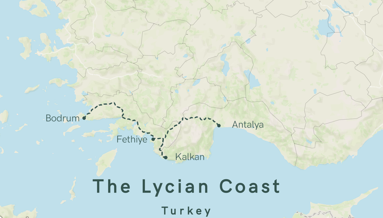 Map of The Lycian Coast