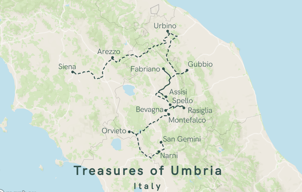 Map of Treasures of Umbria