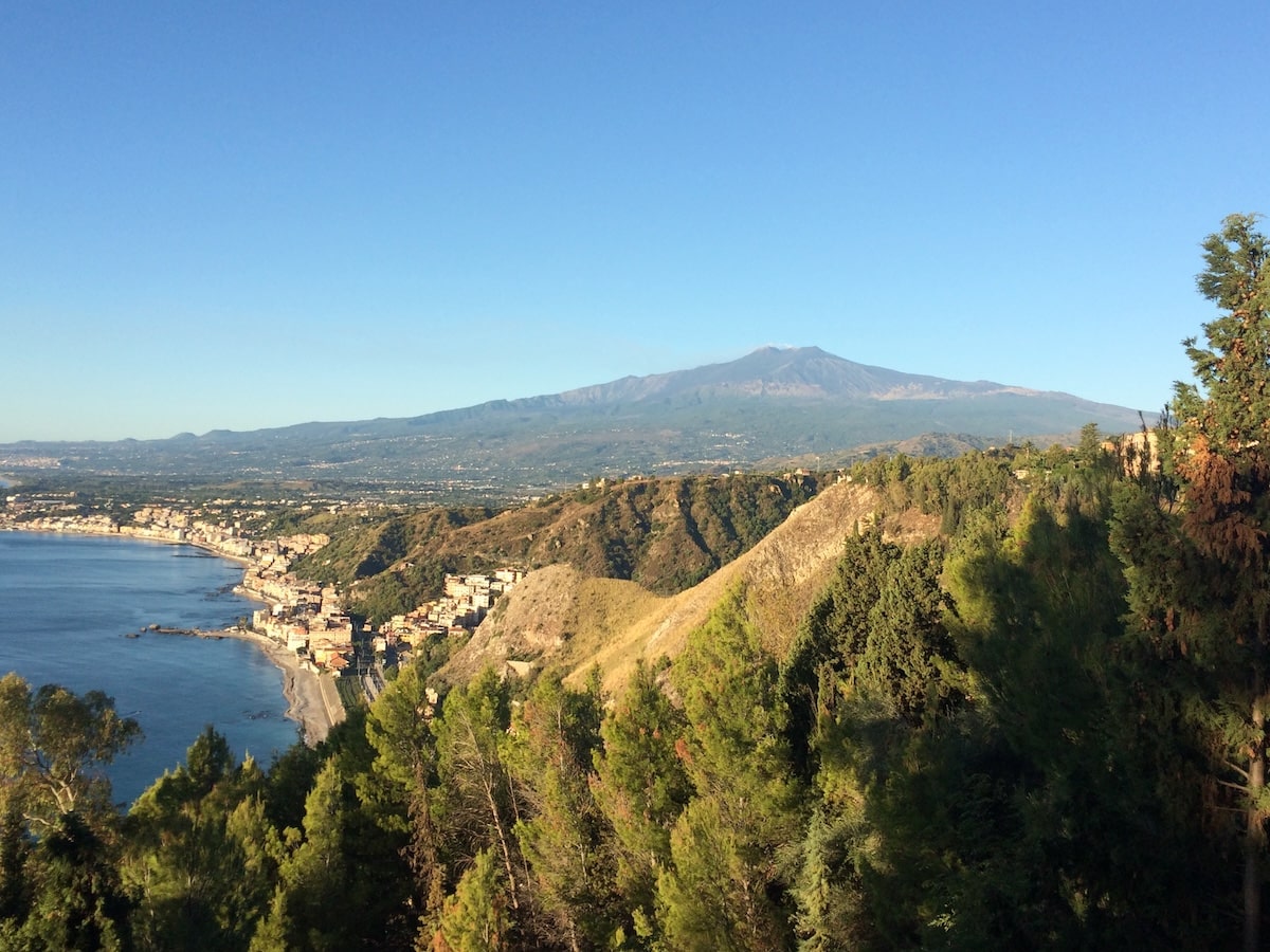 Giardini Naxos and Etna From Taormina