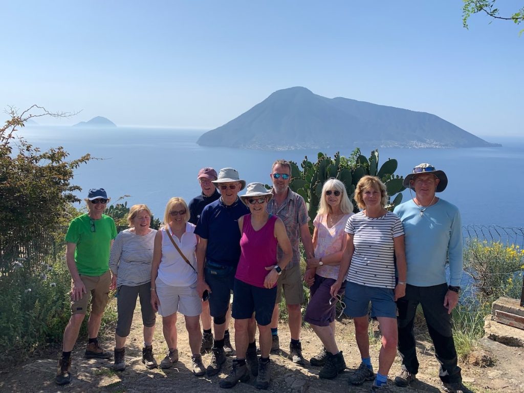 Our Group on Lipari with Salina in the Background
