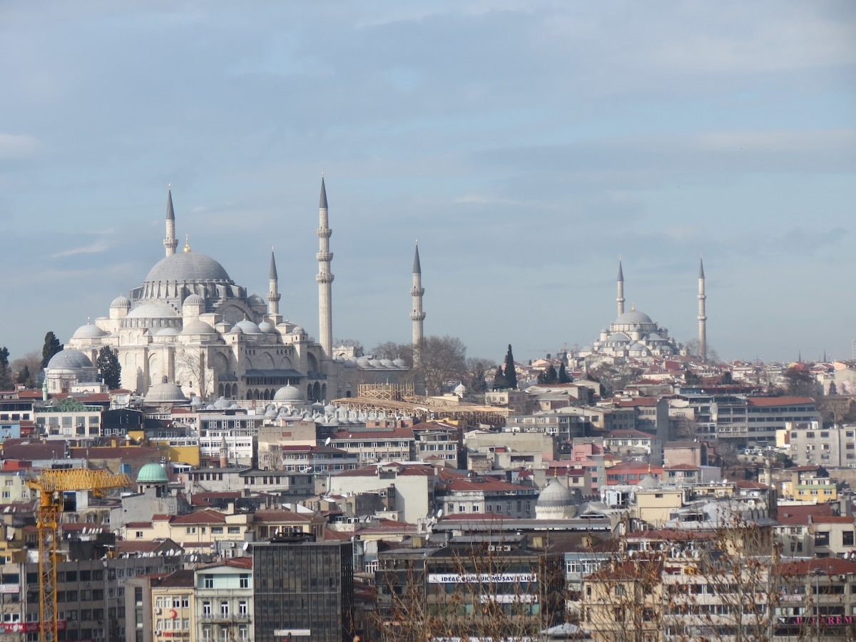 Suleymaniye and Fatih Mosques, Istanbul Skyline
