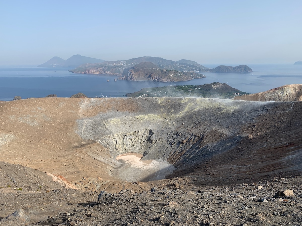 The Aeolian Islands seen from the Crater of Vulcano